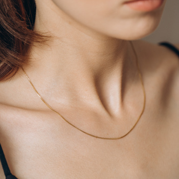 Łańcuszek "lisi ogon" rodowany 60 cm