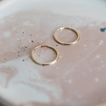 Kolczyki koła - złote, gładkie  20 mm