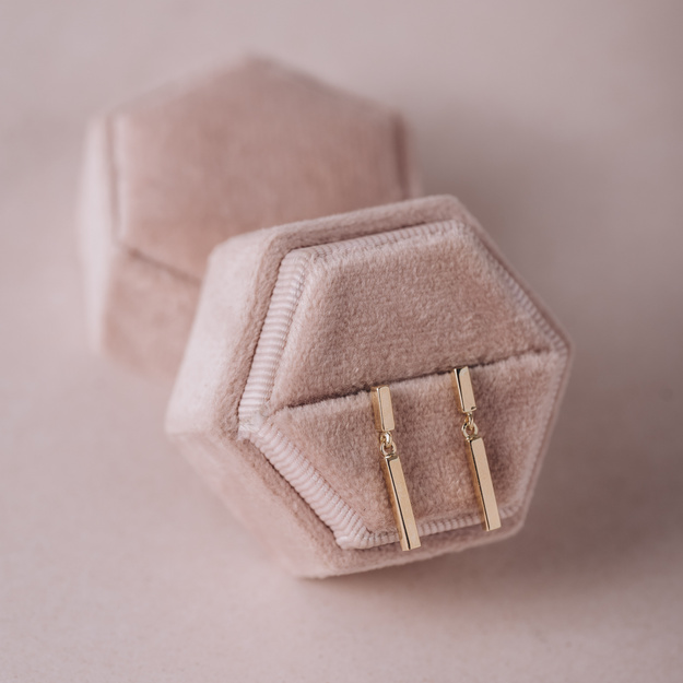 Kolczyki Złote Sopelki - 585 - zapięcia sztyft