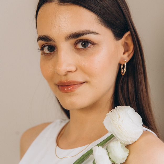 Złote kolczyki koła 24 mm - 585