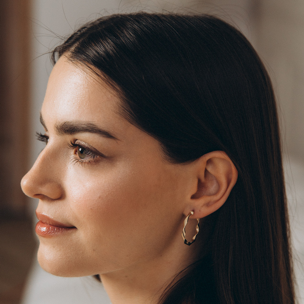 Złote kolczyki koła 24 mm - 585