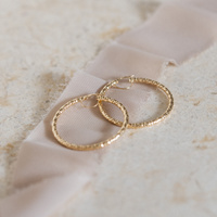 Kolczyki koła - złote koła, diamentowane 585, 25 mm