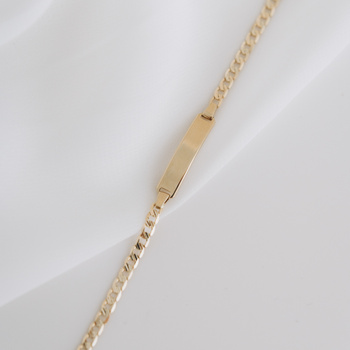 Bransoletka Złota - bransoletka pancerka z blaszką 585