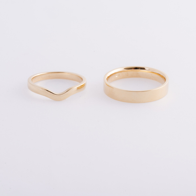 Obrączki ślubne Kontur U + Klasyk - 2,5 mm i 4 mm