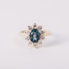 Pierścionek z Topazem London Blue 1,49 ct i Brylantami  0,67 ct