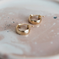 Kolczyki koła - złote, gładkie śr. 14 mm, szer. 5mm