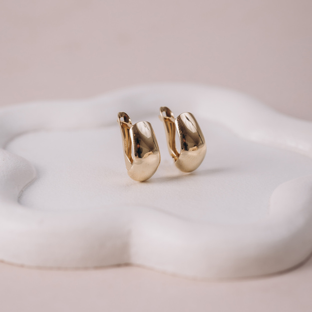 Kolczyki Złote Soft Drop - 585 - zapięcia angielskie 