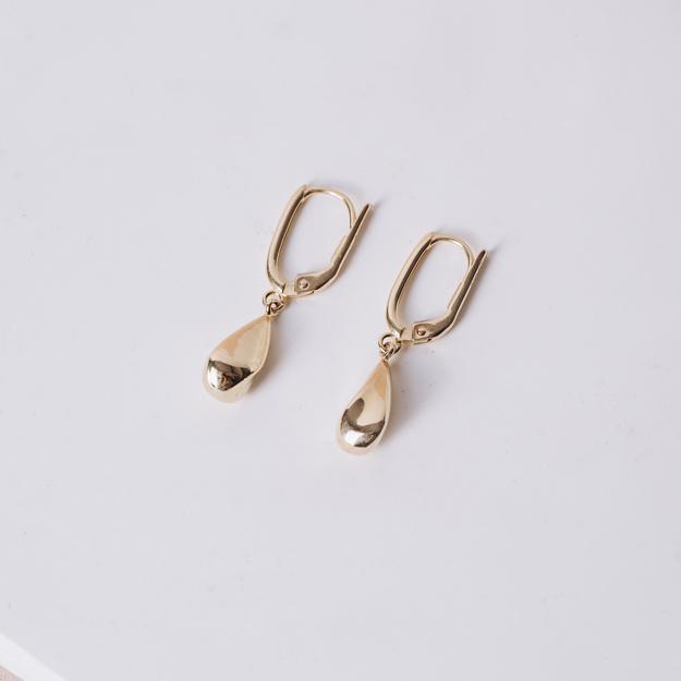 Kolczyki Złote 585 – Wiszące kropelki