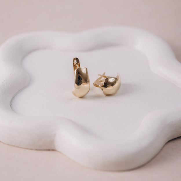 Kolczyki Złote Soft Drop - 585 - zapięcia angielskie 