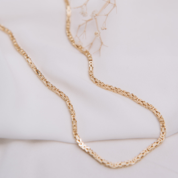 Złoty Łańcuszek w splocie królewskim - 60 cm - 585