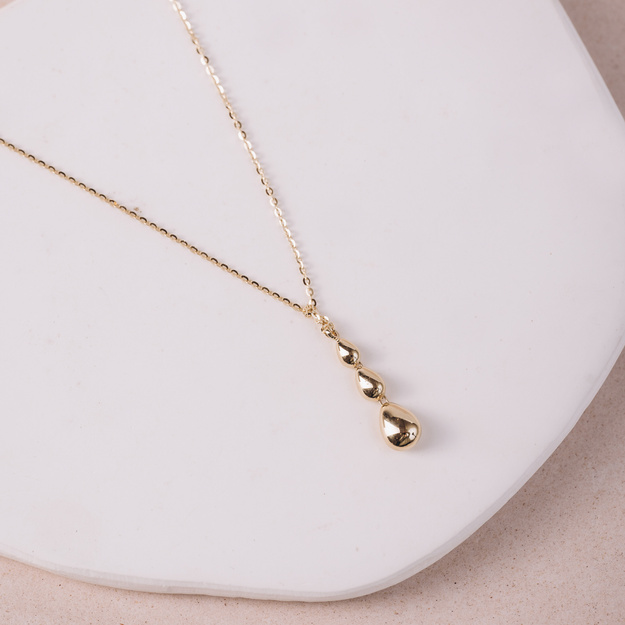 Naszyjnik Złoty z potrójne krople - 585