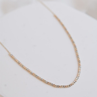 Naszyjnik złoty Trójkolorowe Diamentowane Kuleczki - 585