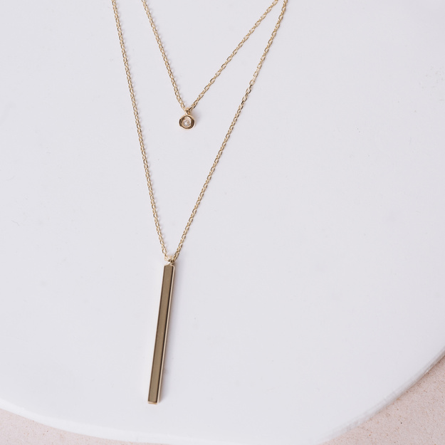 Złoty naszyjnik –  Minimal Glow  - 585