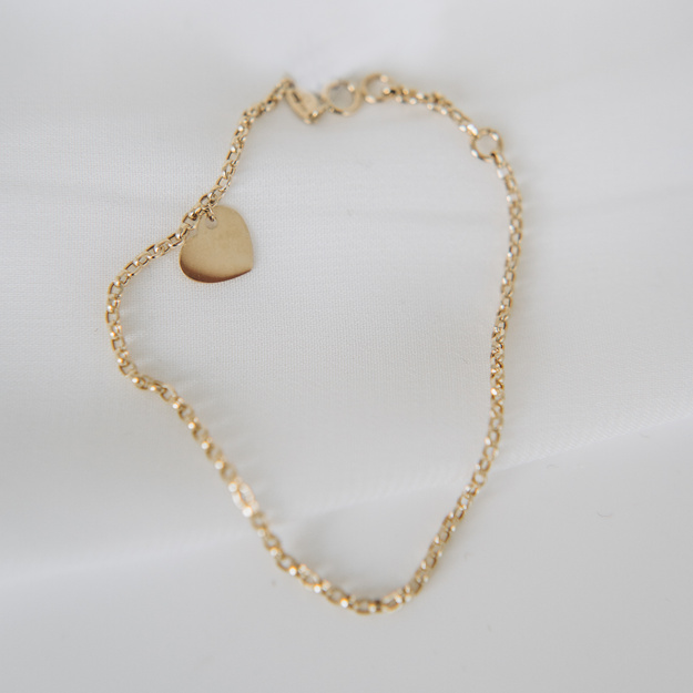 Bransoletka złota z sercem do grawerowania - 585