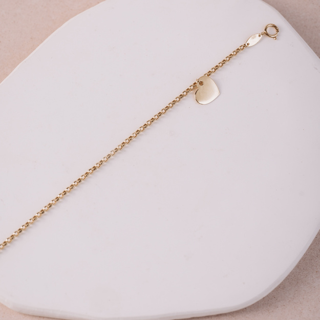 Bransoletka złota z sercem do grawerowania - 585