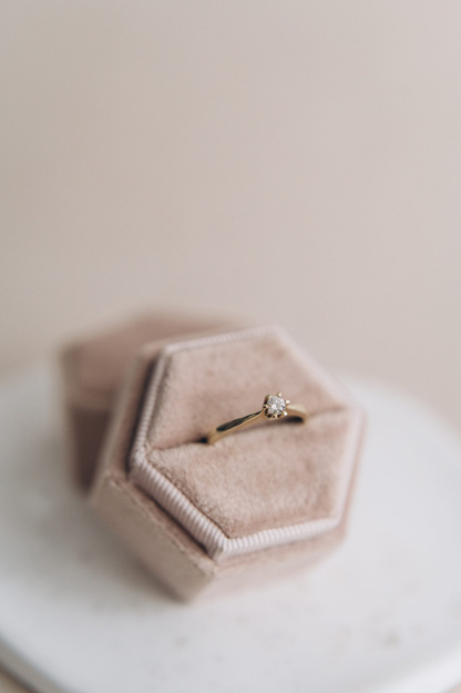 Pierścionek z brylantem 0.21 ct