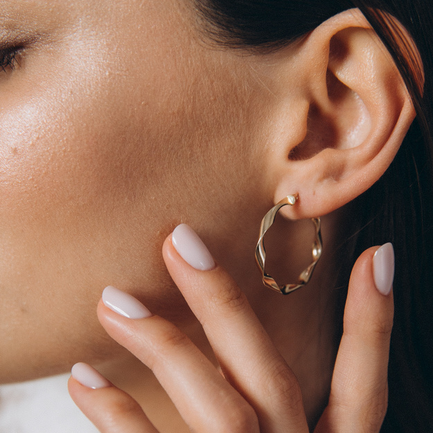 Złote kolczyki koła 24 mm - 585