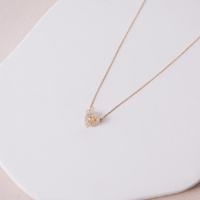 Złoty Naszyjnik „Dancing Heart” z Ruchomą Cyrkonią - 585