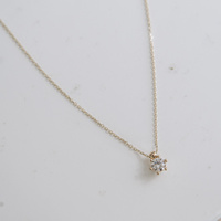 Naszyjnik złoty z cyrkonią - 6 łapek 585