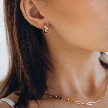 Kolczyki koła - złote, gładkie śr. 14 mm, szer. 5mm