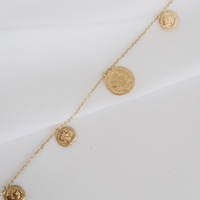 Bransoletka złota z monetkami - 585