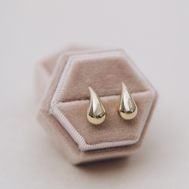 Kolczyki złote krople - 585 - średnie