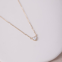 Naszyjnik  złoty Serce z masą pełową - 585