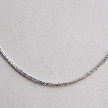 Łańcuszek "lisi ogon" białe złoto - 45cm - 585