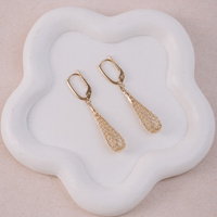 Kolczyki Złote Ażurowe Krople - 585 - zapięcia angielskie