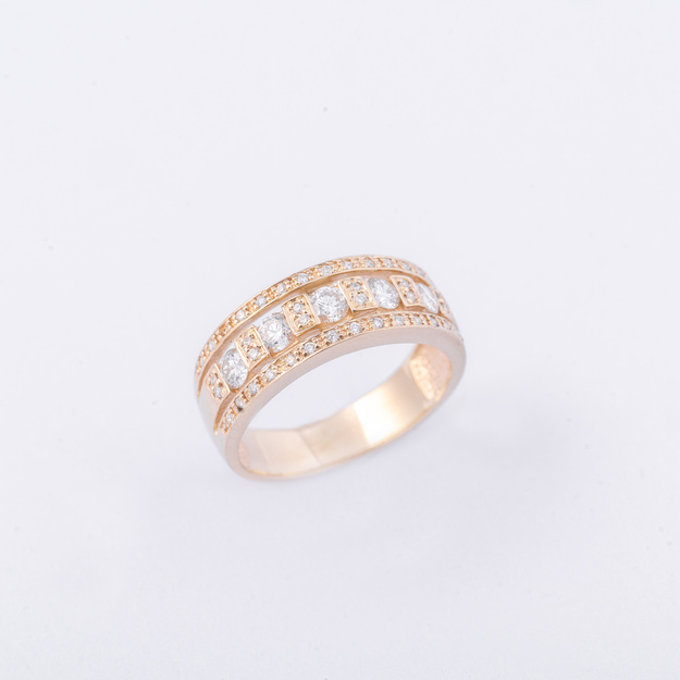 Pierścionek z brylantem 0,68 ct - 585 - Złoty Blask