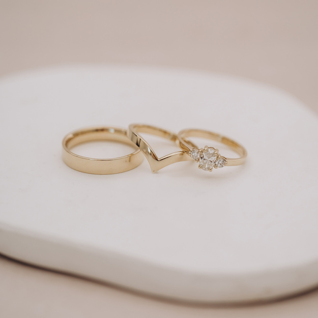  Pierścionek z diamentami 0,51 ct - 585 - Golden Grace Oval