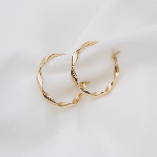 Złote kolczyki koła 24 mm - 585