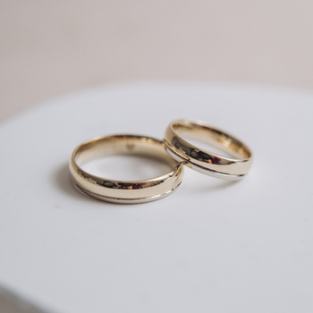  Obrączki Ślubne z dwukolorowe - klasyczne 4,5mm i 5mm
