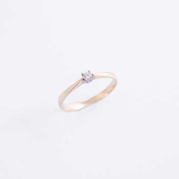 Pierścionek z brylantem 0.10 ct  