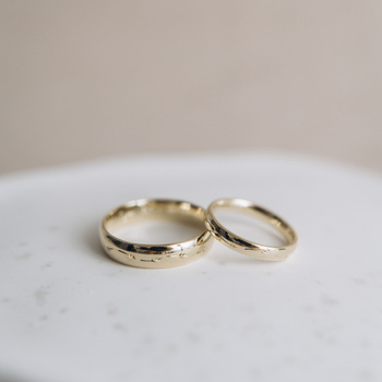 Obrączki Ślubne grawerowane - motyw roślinny 3mm i 5 mm