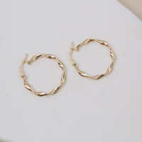 Złote kolczyki koła 24 mm - 585 