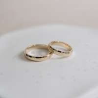 Obrączki Ślubne - mocno fazowanych krawędziach, para 4 mm