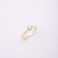 Pierścionek klasyczny żółte złoto 0.30ct