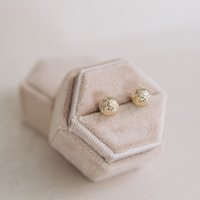 Kolczyki złote kuleczki diamentowane 6 mm - 585