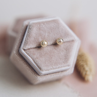 Kolczyki złote kuleczki diamentowane 5 mm - 585