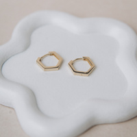 Kolczyki złote pięciokąty - 585