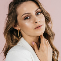 Kolczyki koła - złote koła, diamentowane 585, 44 mm