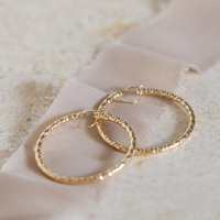 Kolczyki koła - złote koła, diamentowane 585, 30 mm