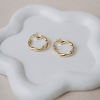 Kolczyki złote koła - 16mm - 585