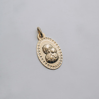 Złota zawieszka z wizerunkiem Matki Bożej – owalna, próba 585