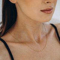 Łańcuszek singapur, żółty -  45cm (delikatny)