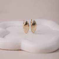 Kolczyki złote Migdałki Diamentowane - 585 - angielskie zapięcia 