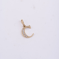 Złota zawieszka z literką C i cyrkoniami - 585