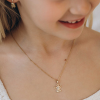 Zawieszka Złoty Aniołek z Białym Serduszkiem – próba 585