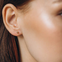 Kolczyki złote kulki małe, minimalistyczne - 585 - 3mm